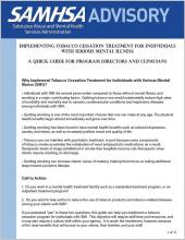 Implementing Tobacco Cessation Treatment for Individuals with Serious Mental Illness: A Quick Guide for Program Directors and Clinicians