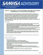 Mental and Substance Use Disorder Treatment for People With Physical and Cognitive Disabilities